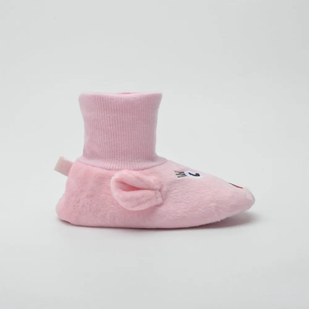 COSYSUSY Cartoon babyschoenen herfst en winter warme roze sokken ontwerp antislip zachte zool peuterschoenen