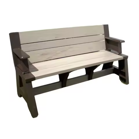 Gen 1 2in1 Outdoor Convertible Bench to Picnic Table SpaceSaving, WeatherResistant Patio Furniture for Yard Deck Garden Easy Ass