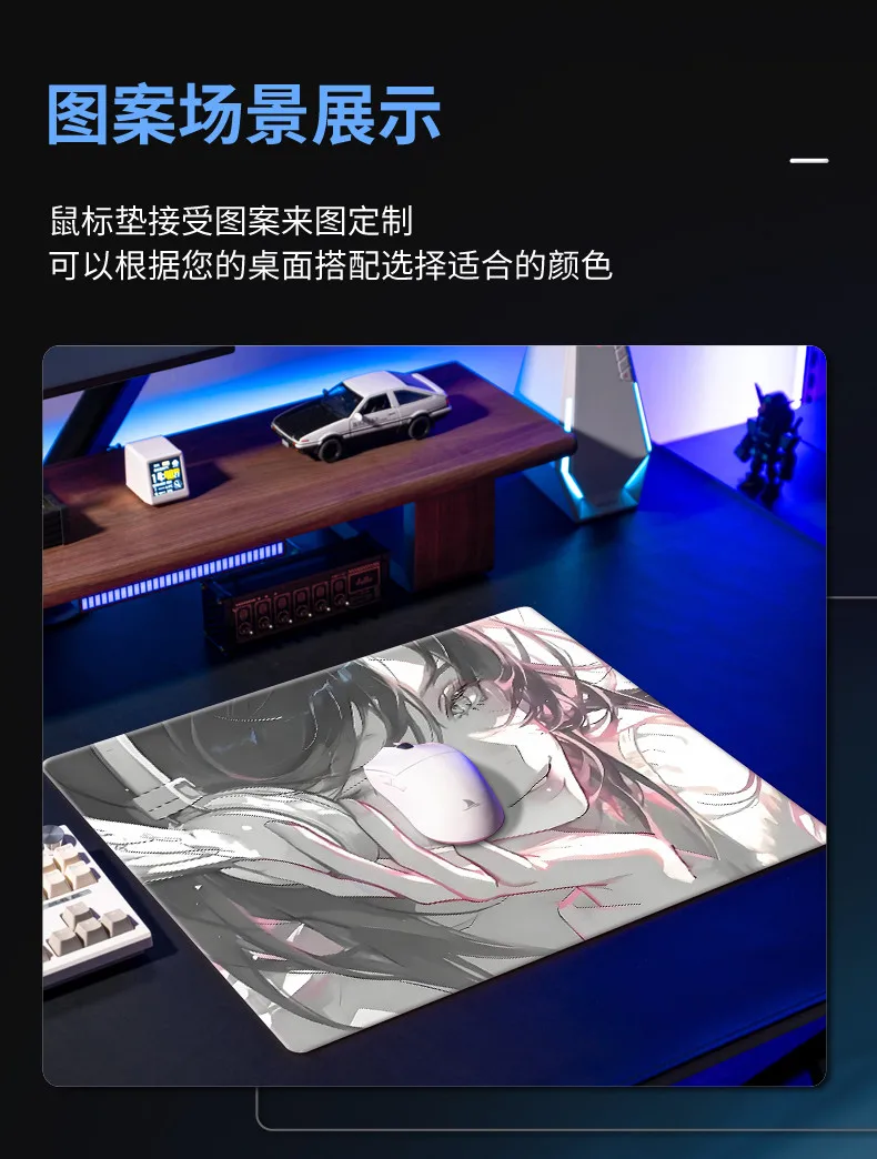 Anime Girl Skypad Upgrade Glass Gaming Mouse Pad Smooth Frosted Tempered Hard Desk Mat for FPS Office Customizable Accessories