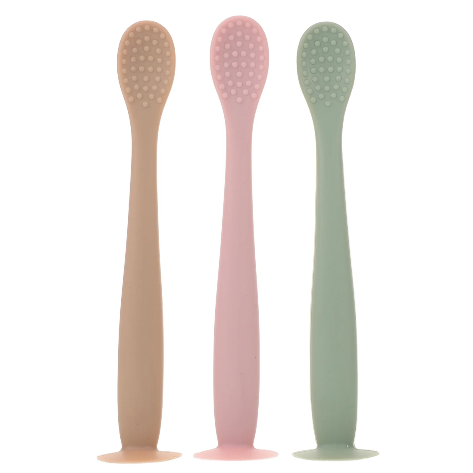 

3 шт. силиконовые ложки для кормления детей, мягкая текстура, облегчение прорезывания зубов, эргономичная ручка, посуда для самостоятельного кормления малышей, первая сцена