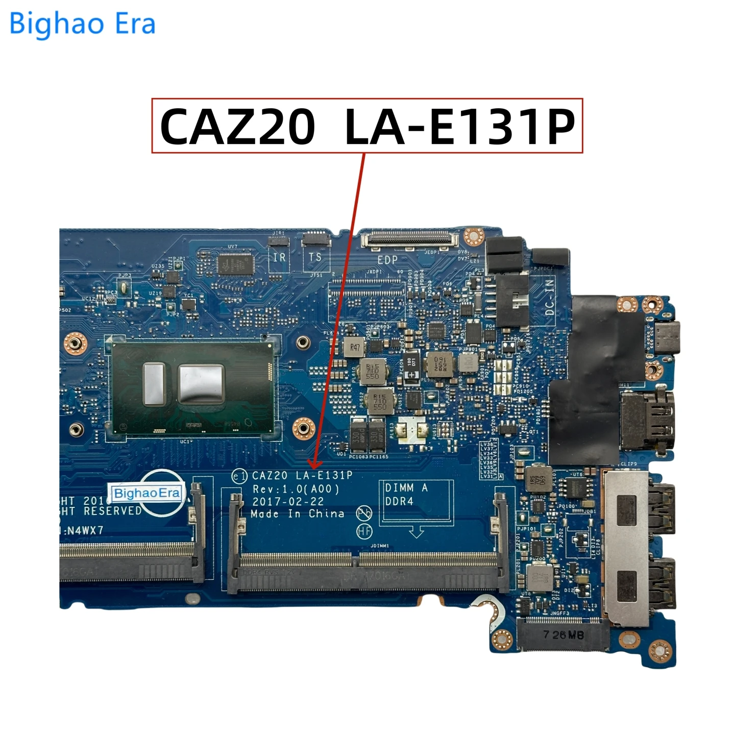 Imagem -03 - Placa-mãe Portátil para Dell Latitude Caz20 La-e131p La-e132p Dell Latitude 7480 E7480 I56300u I57300u I7-7600u Cpu Cn0mwcy 0v20k6