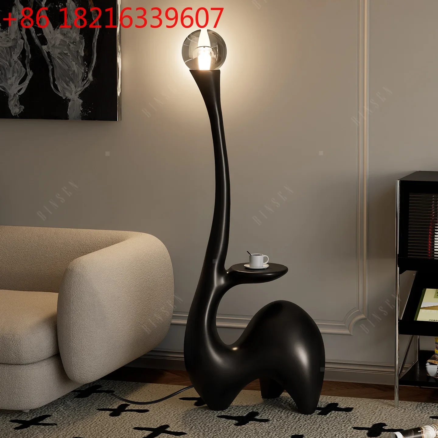 Living room high-end light luxury floor ambient light bedroom designer decorative sofa