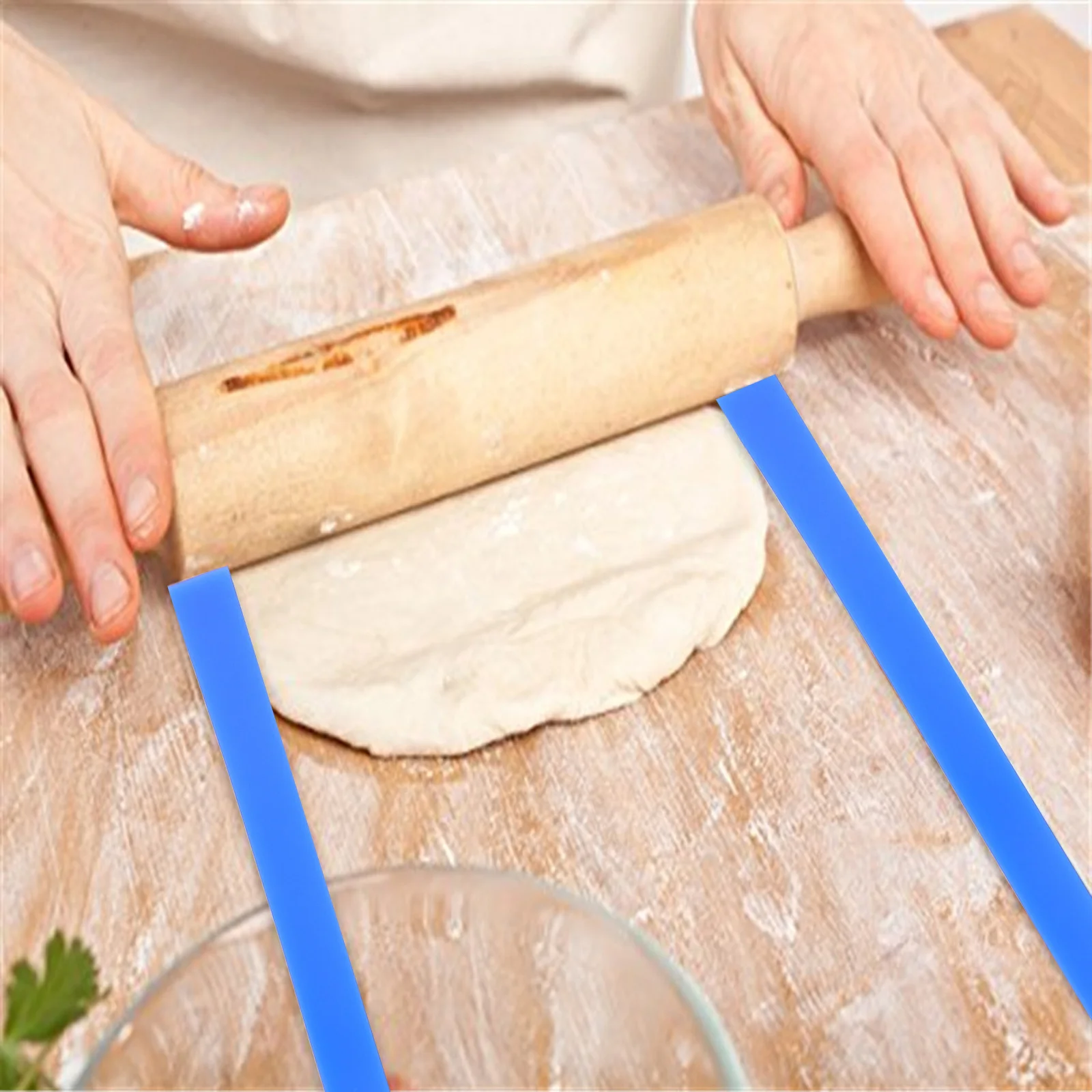 

6Pcs Dough Thickness Balance Rulers Silicone Baking Rolling Pin Guides for Even Biscuit Pizza Dough Measuring Strips