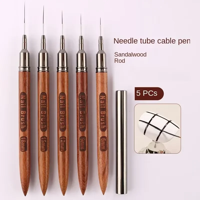 6/9/12/15/18MM Sandalwood Rod Nail Liner Brush Drawing Lines Stripe Painting Flower Pen Handle Nail Art Pen Brush Nail Art Tools