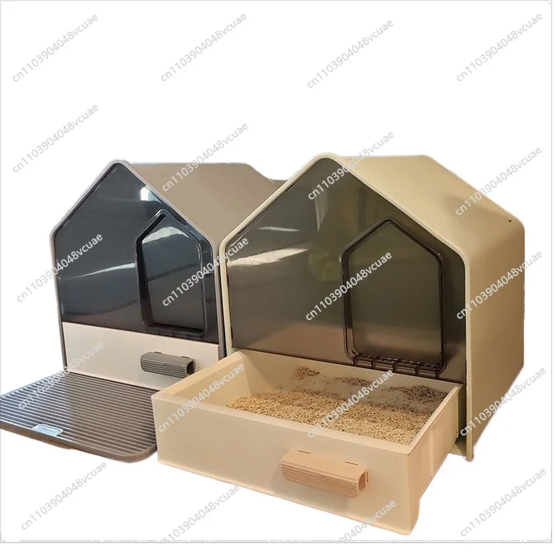 

Cat Litter Box Fully Enclosed Large, Deodorant and Splash-proof Drawer Cat Litter Box Cat Toilet