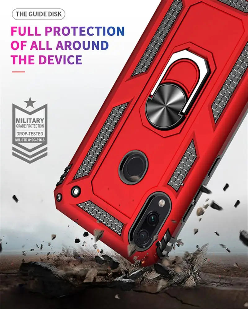 for Xiaomi Redmi Note 8T Case Cover Armor Rugged Military Shockproof Magnetic Car Holder Ring Case for Xiaomi Redmi Note 8T 8 T