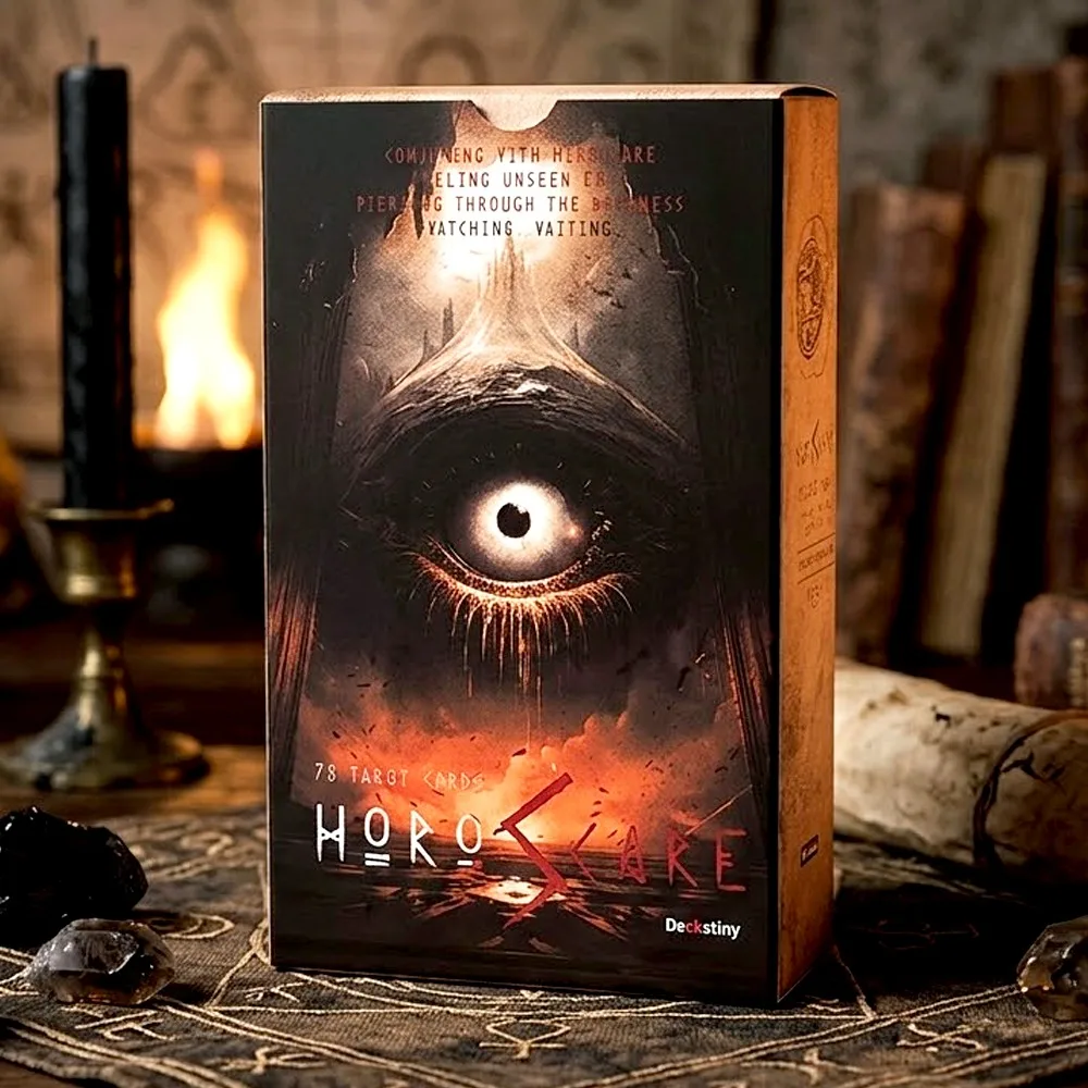 

HOROSCARE Tarot: A Cinematic Horror & Nightmare Themed 78-Card Tarot Deck 12*7cm Double-embossed Cardstock