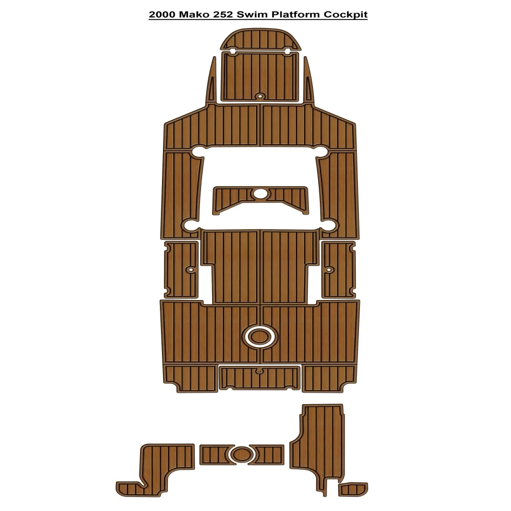 

2000 Mako 252 Swim Platform Cockpit Pad Boat EVA Foam Faux Teak Deck Floor Mat SeaDek MarineMat Self Adhesive