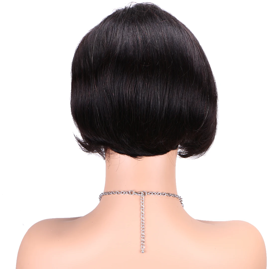 4*4 Lace Frontal Bob Wigs for Black Women Side Part Black Human Hair Lace Wig for Afro African Short Straight Black Women‘s Hair