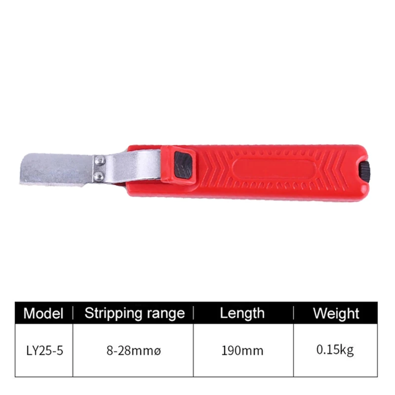 Electrician wire stripper knife rubber handle  hand stripping tool  for 4-50mm PVC,silicone rubber PTFE cable