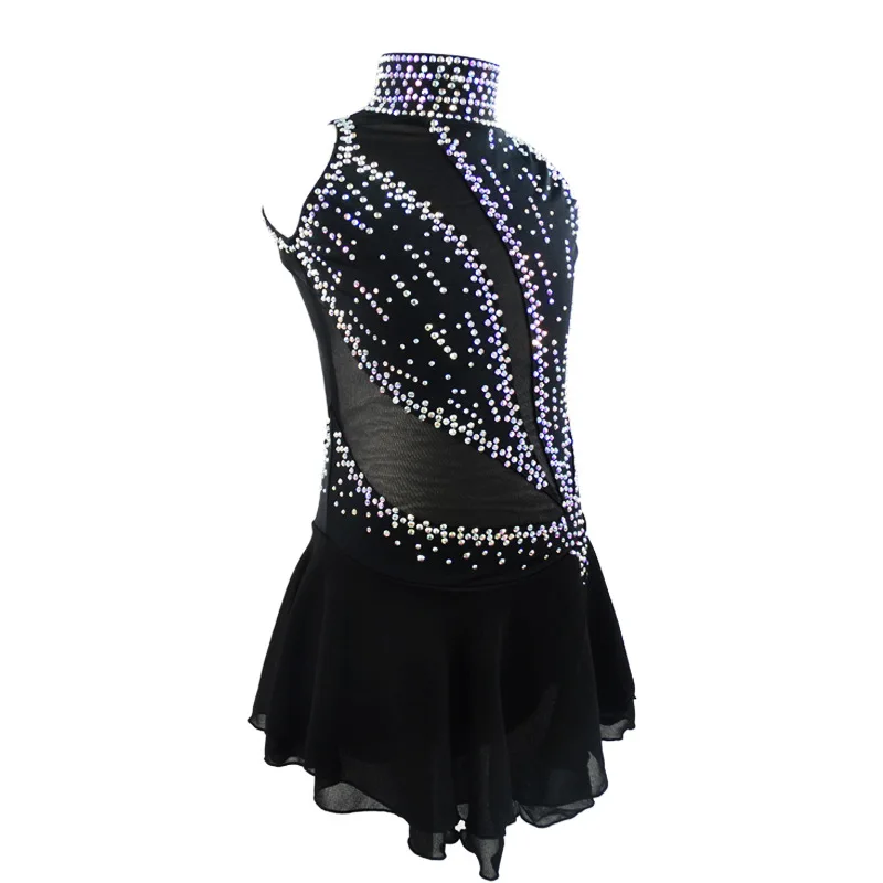 Pattern skating performance clothing bodybuilding competition art cheerleading women's competition clothing black BD651