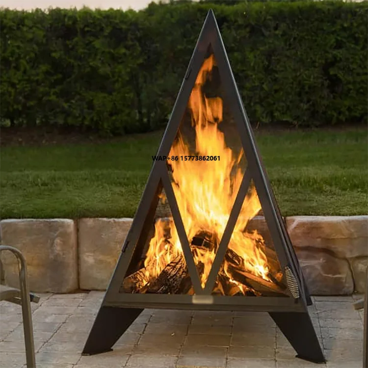 Corten Steel Garden Outdoor Wood Storage Fire Pit