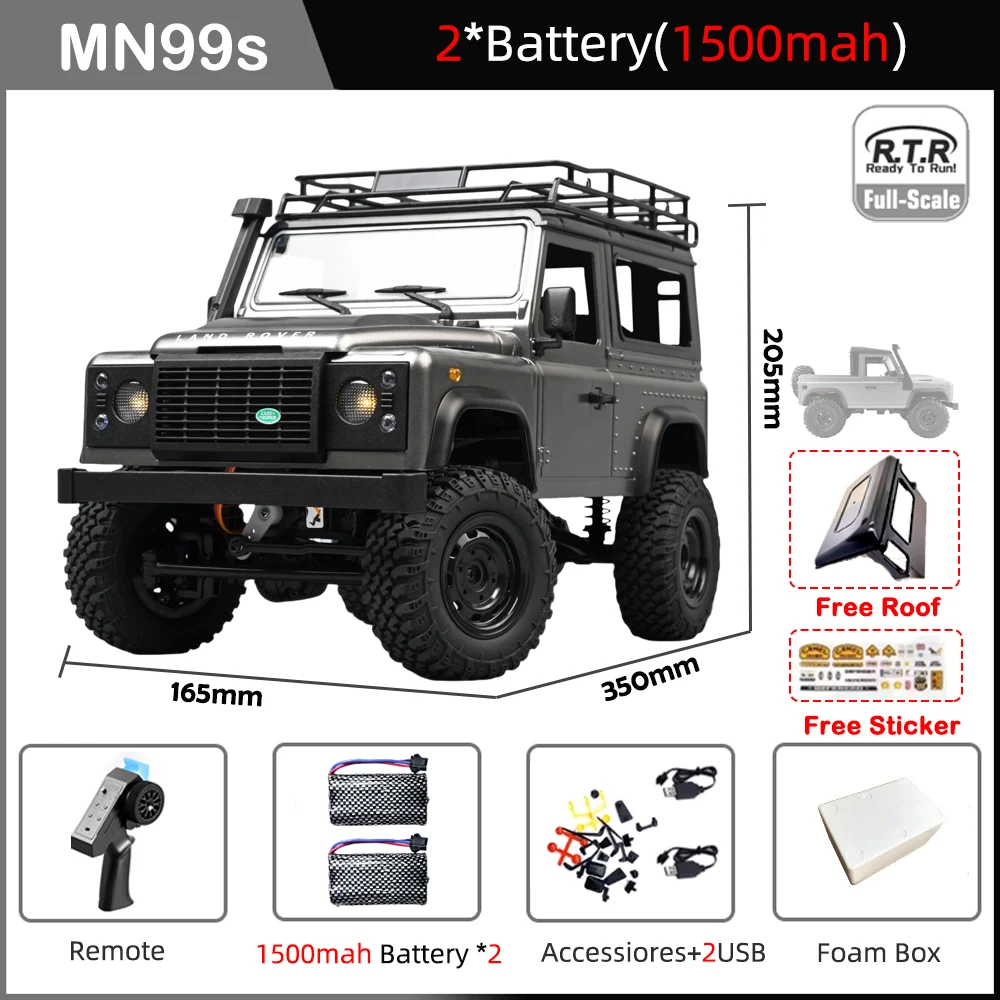 1:12 Schaal MN Model RTR Versie RC Auto 2.4G 4WD MN99S MN99 RC Rock Crawler Defender Afstandsbediening 1/12 Truck kinderen Speelgoed