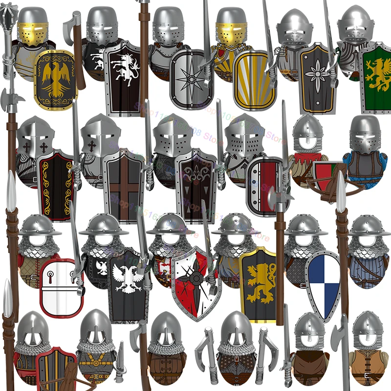 Nouveau V1006 Militiaman accessoires boucliers épée figurines d'action accessoire moyen âge blocs de construction jouets éducatifs pour les enfants
