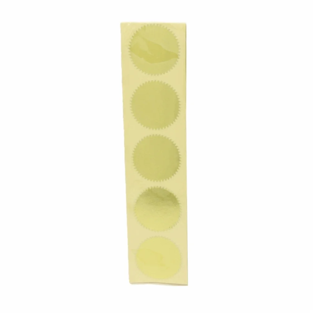 100pcs 45mm Diameter Blank Embosser Stickers Metallic Foil Finish Serrated Edge Cut Serrated Edge Embosser Stickers