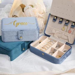 Personalized Wedding Jewelry Storage Box Custom Portable Travel Jewelry Box Gifts for Bridesmaids Earring Necklace Storage Case