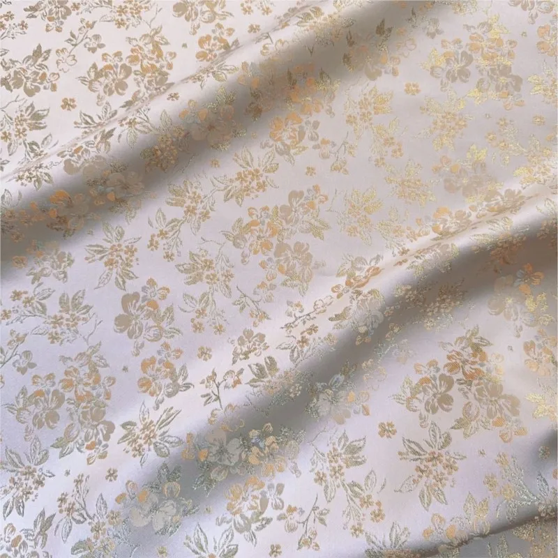 Gold-colored jacquard fabric with a traditional Chinese style imitation brocade clothing cheongsam dress vest new