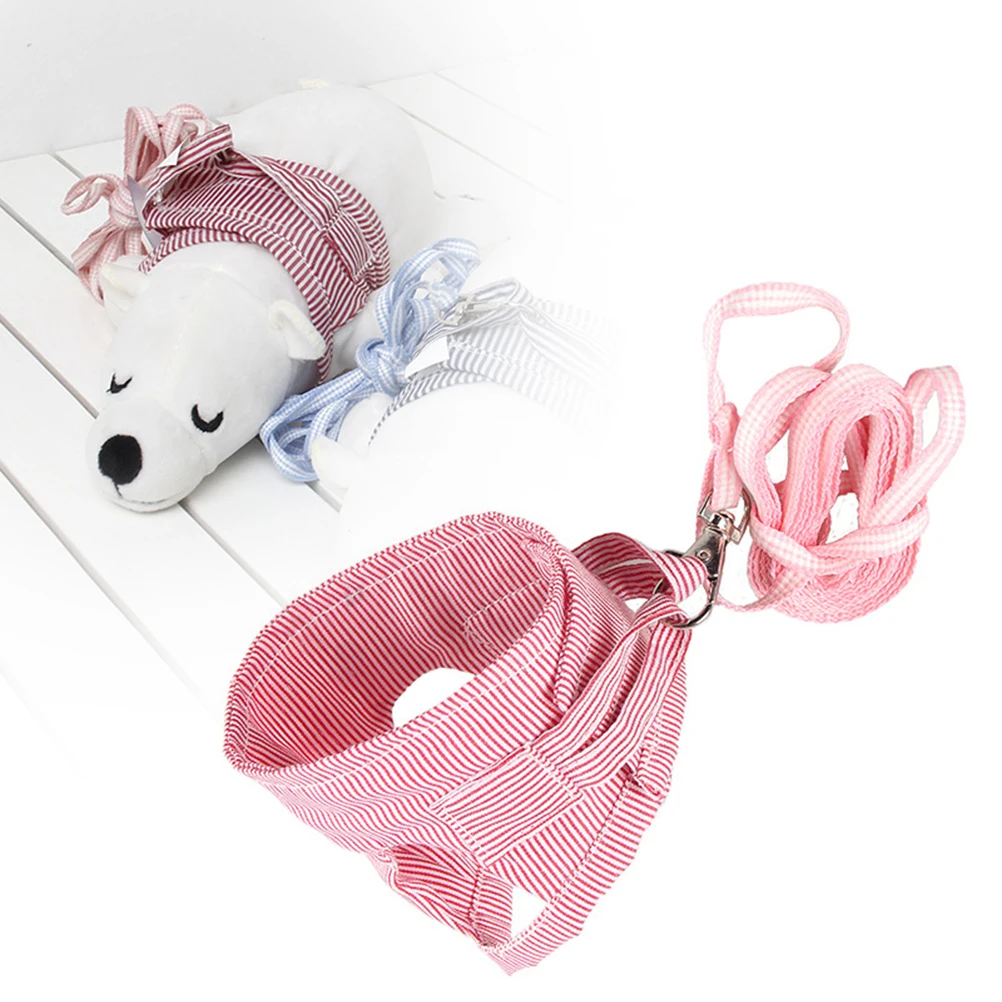 

Fashion Stripe Small Harness Vest Lightweight Cotton Breathable For Hedgehog Guinea Pig Chihuahua Squirrel Easy Sticker Closure