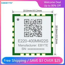 Lora LLCC68 Wireless Module 433MHz 470MHz 22dBm 5.5KM CDEBYTE E220-400MM22S Low Power Smaller Size Stamp Holes Antenna SPI