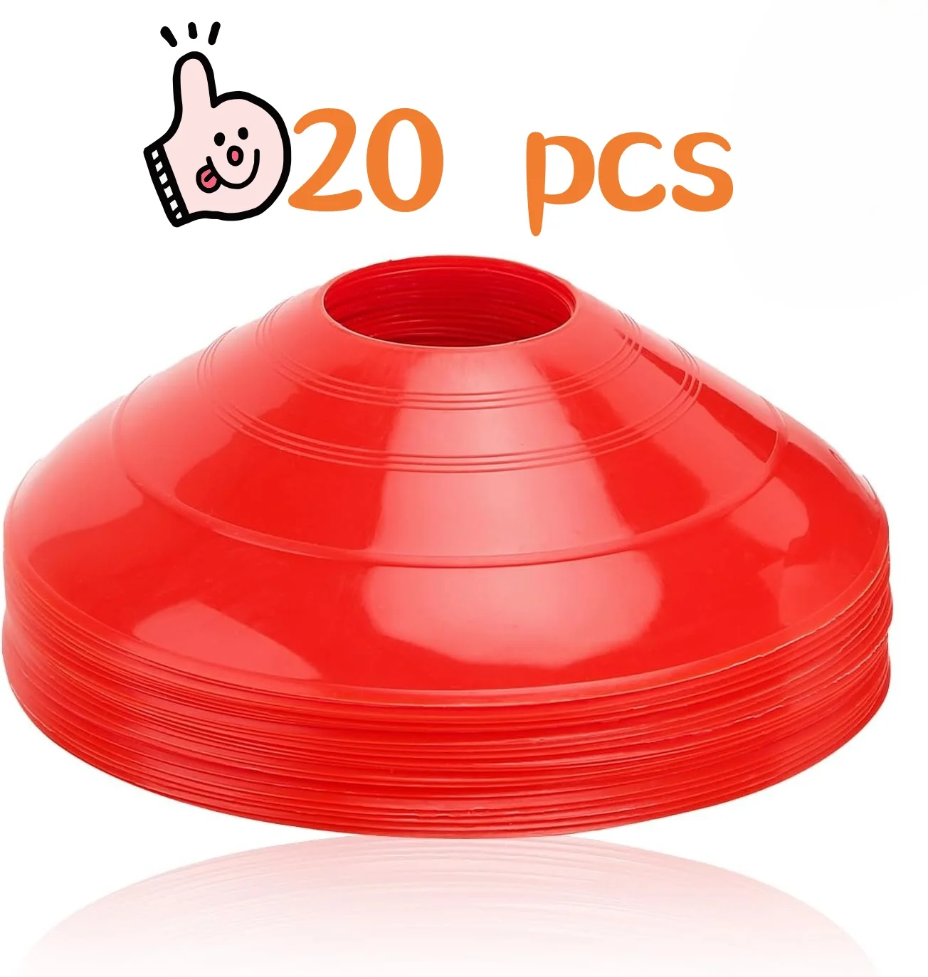

20 Pack red football cone plate football training plate agility practice Soccer Cones field marking sports training equipment