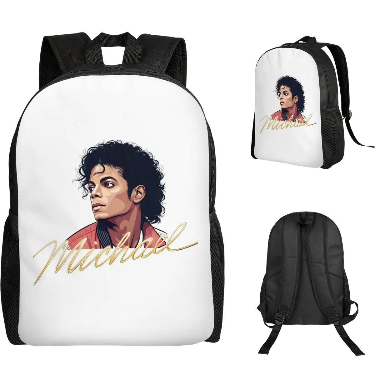Michael Jackson Fan Tribute Design Backpack Student Boys Girls BookBag School Bag Computer Shoulder Bags
