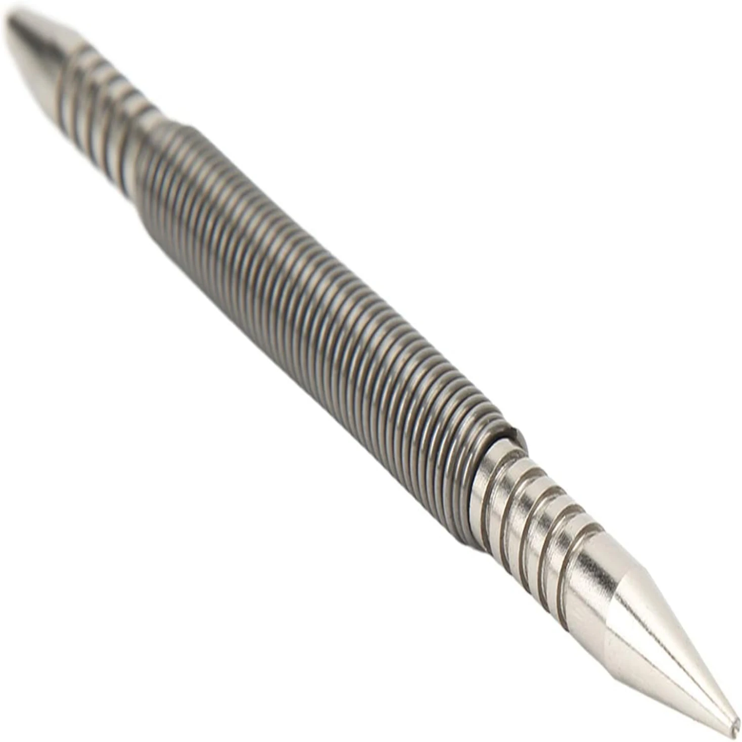 

High Hardness Carbon Steel Dual Head Hammerless Center Nail Setter for Wood Metal Glass with Spring Center Included