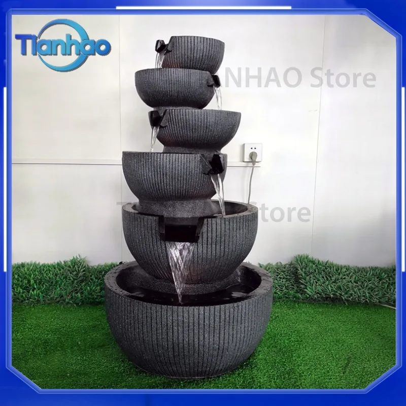 Resin Outdoor Water Fountain Decor for Hotel Balcony Garden Landscape Decoration for European Style Floor Fountain