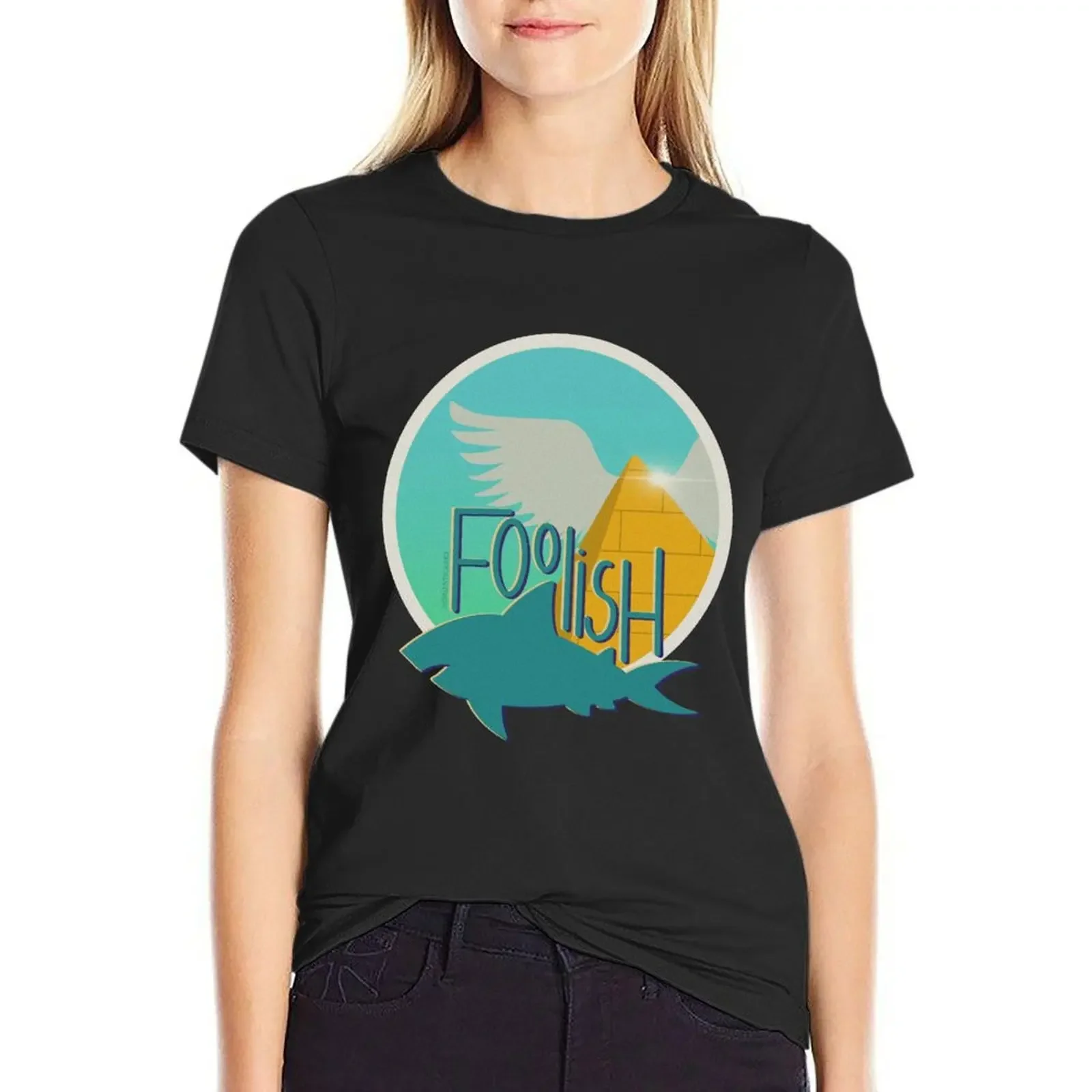 

foolish gamers design T-Shirt funnys tops lady clothes Woman clothing
