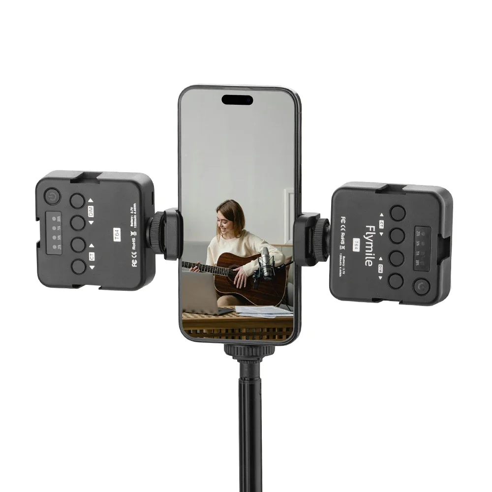Flymile 360 Degrees Rotatable Phone Mount Stretchable Holder With Cold Shoe for Smartphone Multi-directional Selfie Video Live