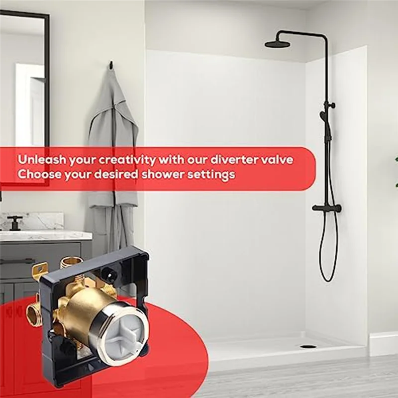 

HRBAJ-R10000 UNBX For Shower Faucet Decoration Kit Bathroom Concealed Valve Diverter 1 Piece Copper