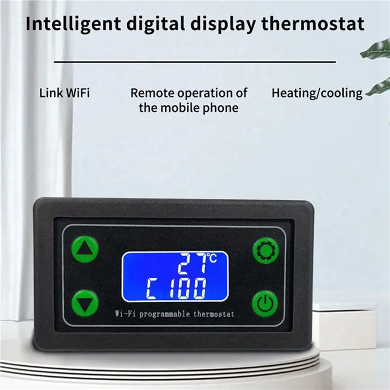 【DIGITAL GADGET】2X WIFI Remote Digital Temperature Controller K Thermocouple High Temperature Controller -99-999 Degrees ZFX-WT0