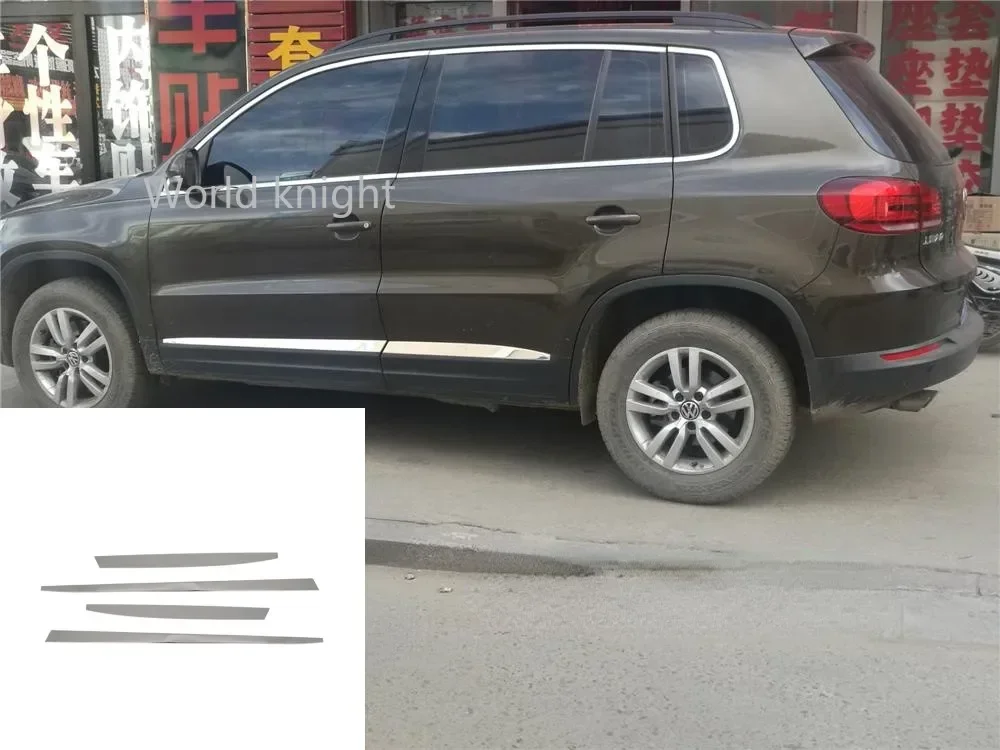 

High quality for Volkswagon for V-W Tiguan 2009-2017 Stainless Steel Side Door Molding Trim body trim 4 Pcs