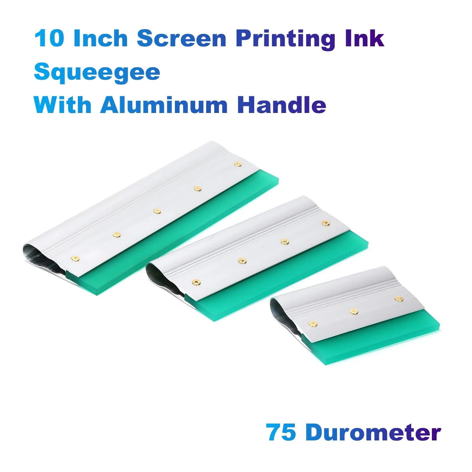 10 Inch Screen Printing Ink Squeegee With Aluminum Handle, 75 Durometer, Flat Squeegee for DIY Hand Printing, Flat Patterns