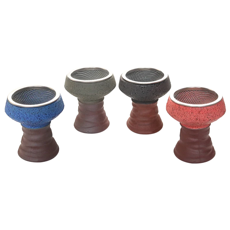SY Multi Hookah Bowl Unique Shape Hookah Craft Premium Ceramic Shisha Bowl with Net for Smoking Narguile Nargile Accessories