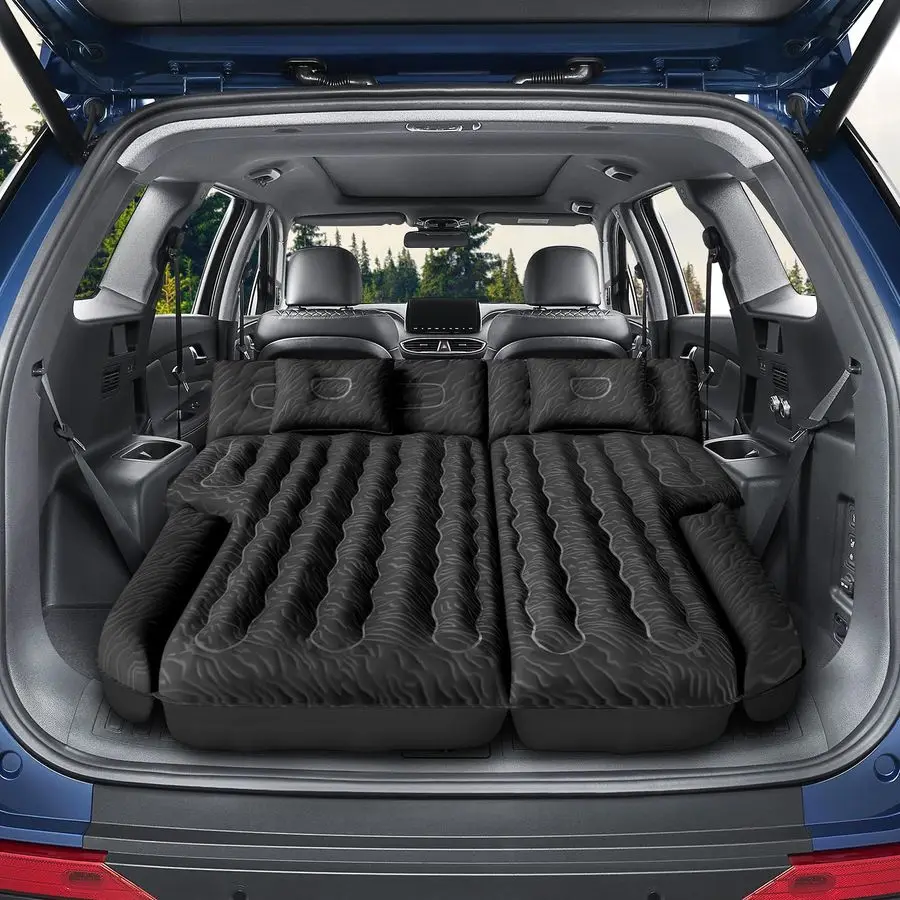 Inflatable SUV Air Mattress Bed Car Mattress for SUV, DoubleSided Flocking Travel Camping Bed, Car Sleeping Mattress for Univer