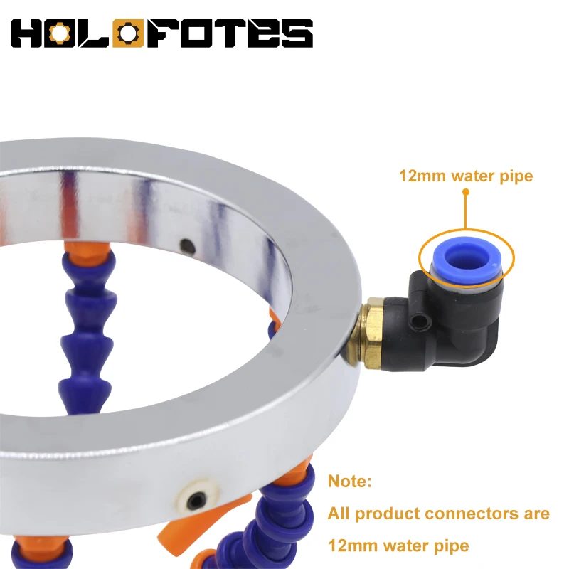 CNC Spindle Tool Cooling Water Ring Stainless Steel Plastic/Metal Nozzle 360 Degrees Durable Water Spray Ring CNC Machine Tool