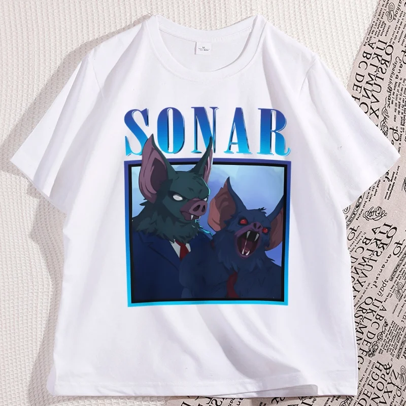 

Sonar-Dispatch Gaming T-shirt Funny Pig Graphic Tees Cotton Short Sleeve Round Neck T Shirts Man Designer Clothes Streetwear