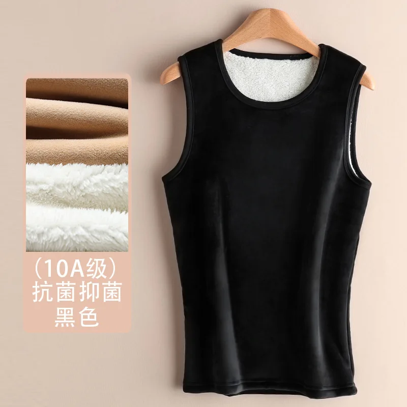 Men Winter Vest Outer Layer Silvery Fox Fleece Lamb Fleece Lining Heavyweight Underwear Top for Men and Women Warmly Waistcoat