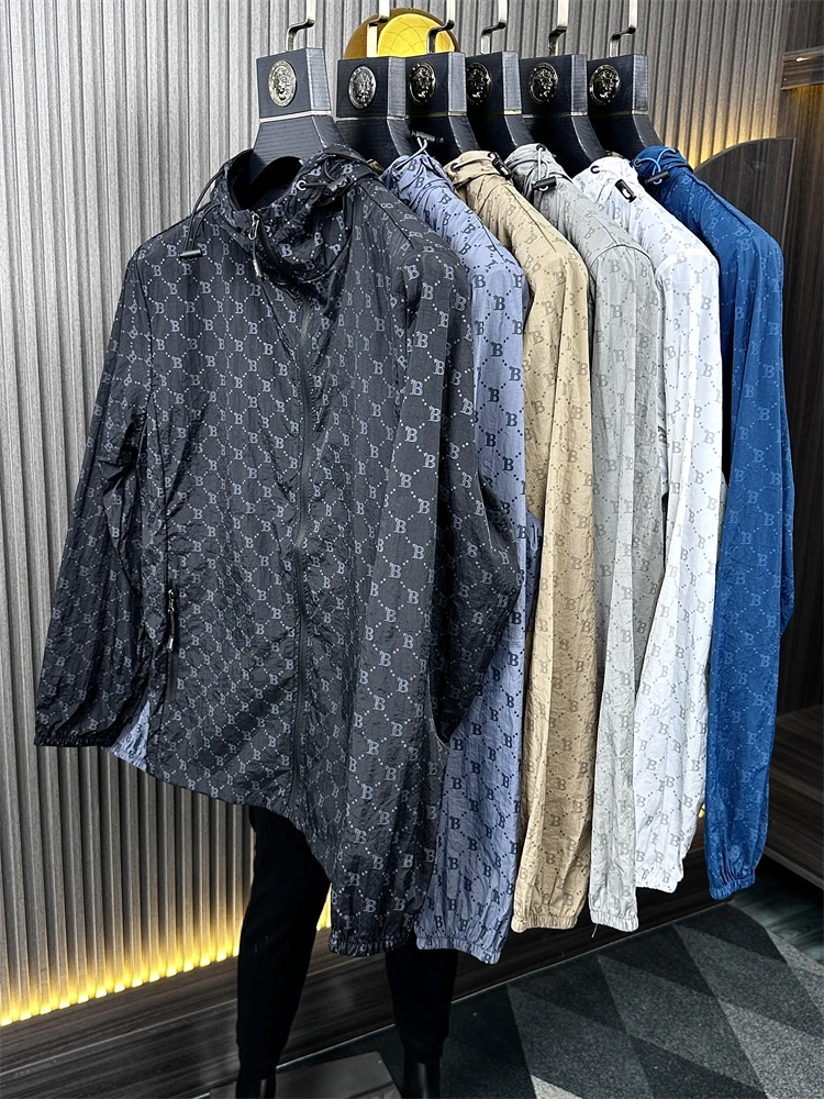 

Lightweight Breathable UV Protection Jaet Men's Summer Faion Outdoor Sports Coat Stand Collar Qui Dry Moisture ng