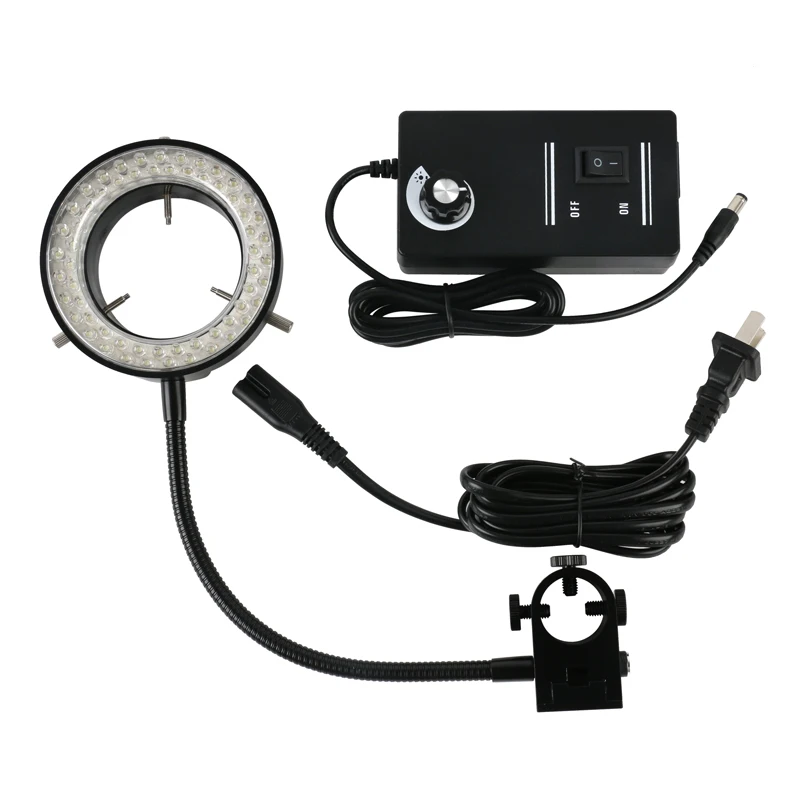 32mm 25mm Adjustable Multiple Angle 60 LED Ring Light Stereo Trinocular Microscope Side Light Microscopy Spotlight Fill Light