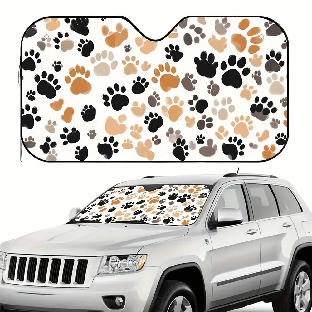1pc Animal Paw Print Car Sun Visor - Protects Against Sunlight Interference, Fits Most Vehicles, Ideal For Long Drives & Short T