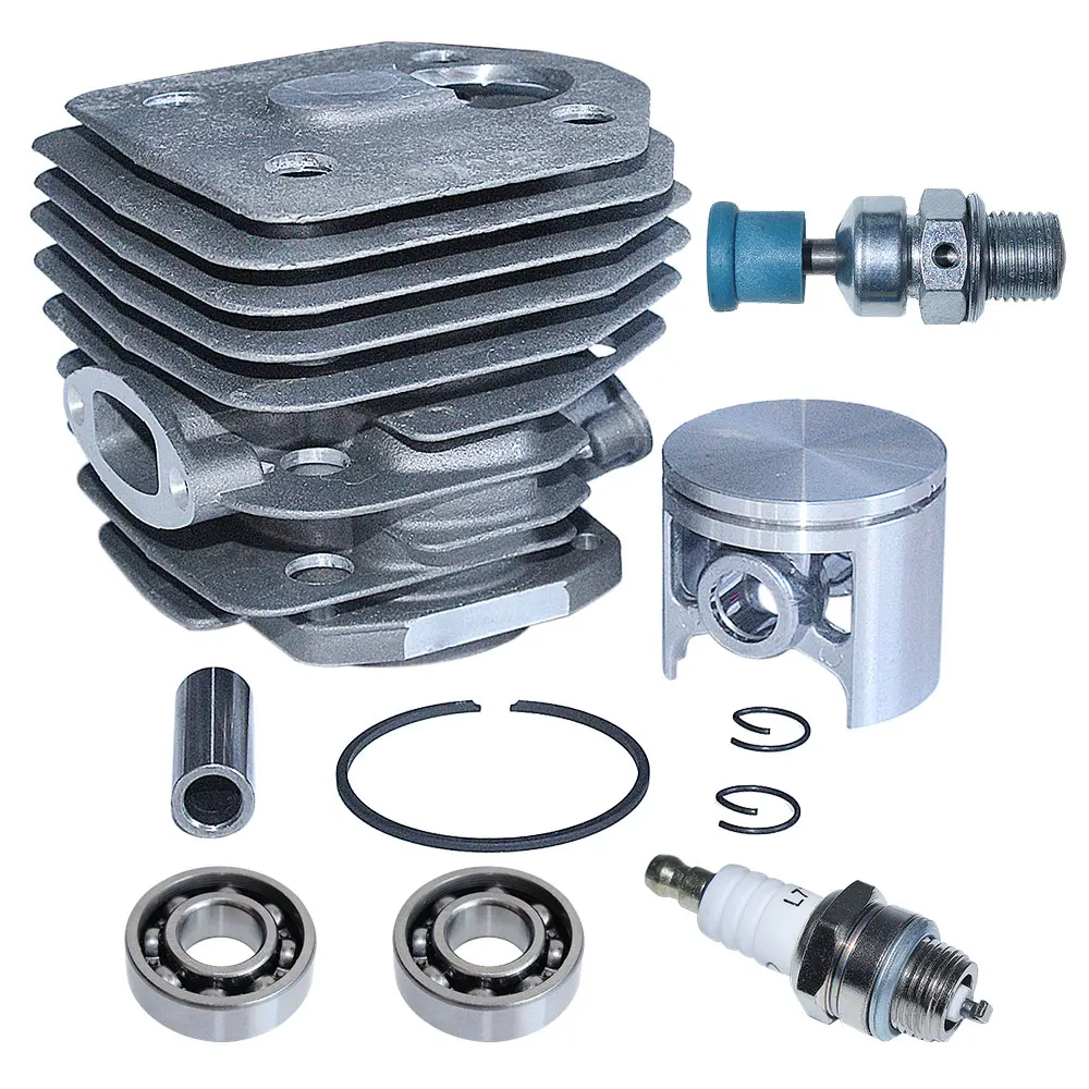 Pistone cilindro da 45 mm Kt per Husqvarna 254 154 XP 254XP 238 Parte motosega Cuscinetto valvola di decompressione candela