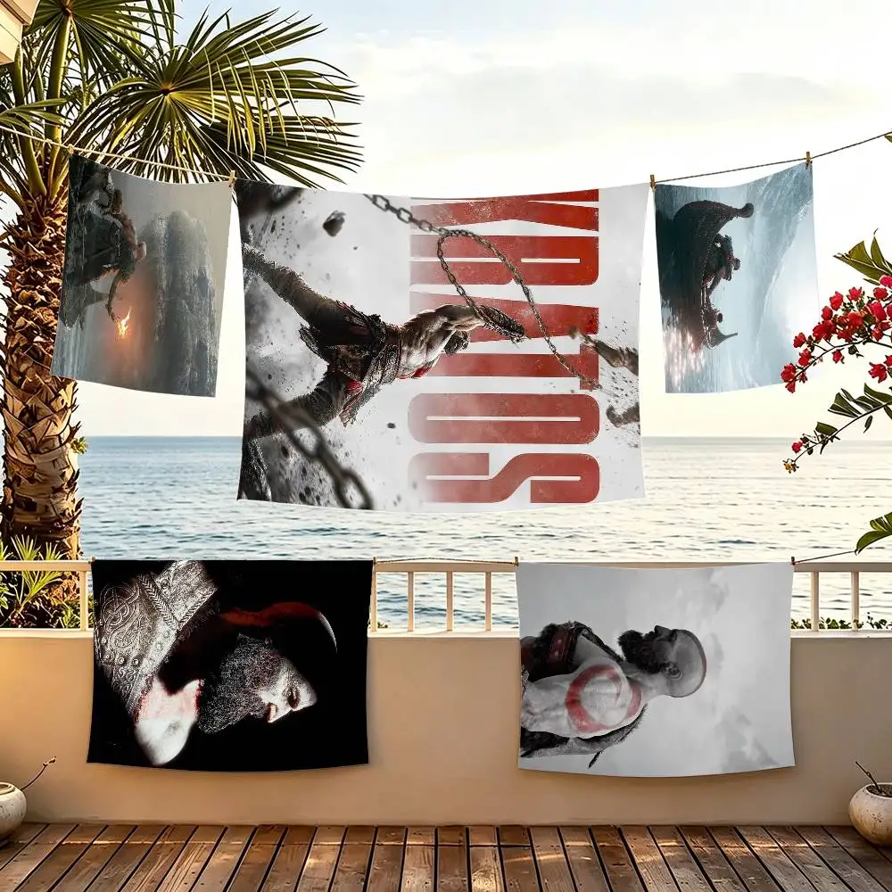 G-God Of Game W-War flag For Camping Party Picnic Studio Booth Background Wall Interior Decoration Banner