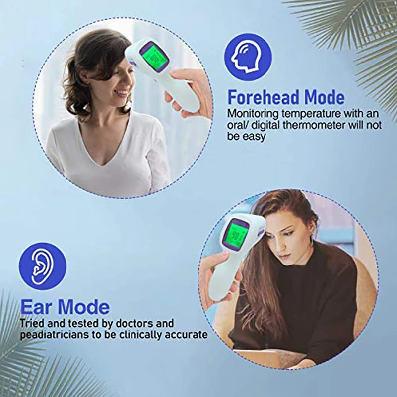 Electronic Forehead Thermometer Home Adult Children Thermometer Oximeter SpO2 Finger Pulse Oximeter