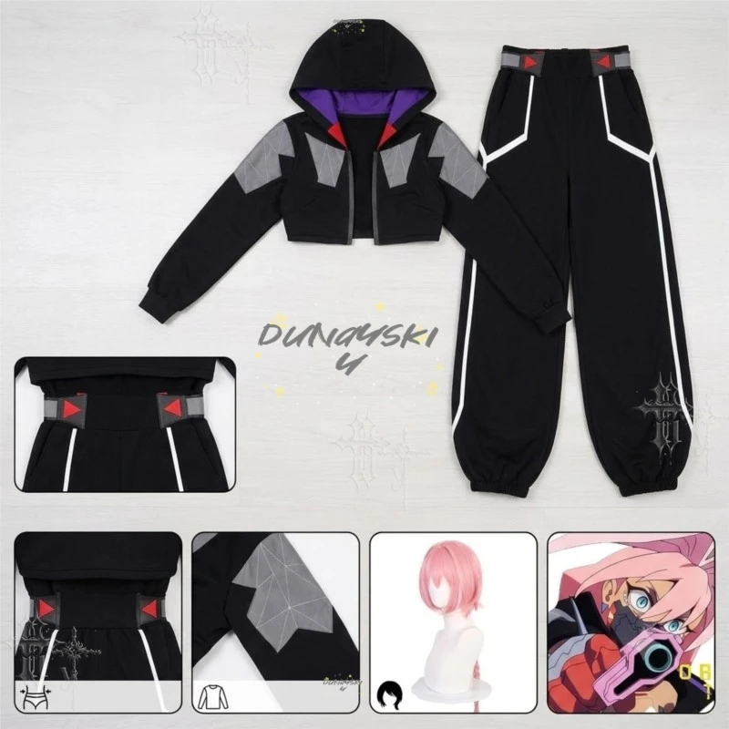 Cyberpunk Edgerunners Talia Yang Full Cosplay Suit Hoodie Cuffed Wide Leg Trousers Anime Halloween Fan Convention Photo Shoot - view 2