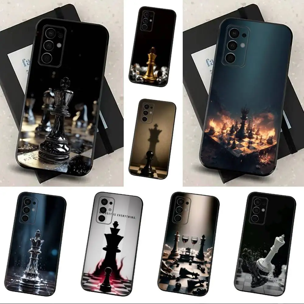

Chess Board Art Pieces Phone Case For Samsung Galaxy A13,A21s,A22,A31,A32,A52,A53,A71,A80,Soft Black Shell