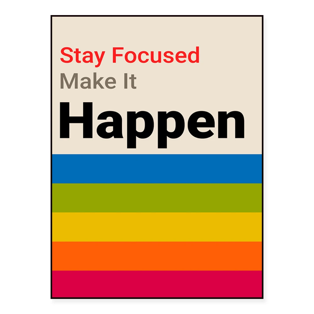 Stay focused, inspirational quotes retro posters | retro prints | inspirational gifts