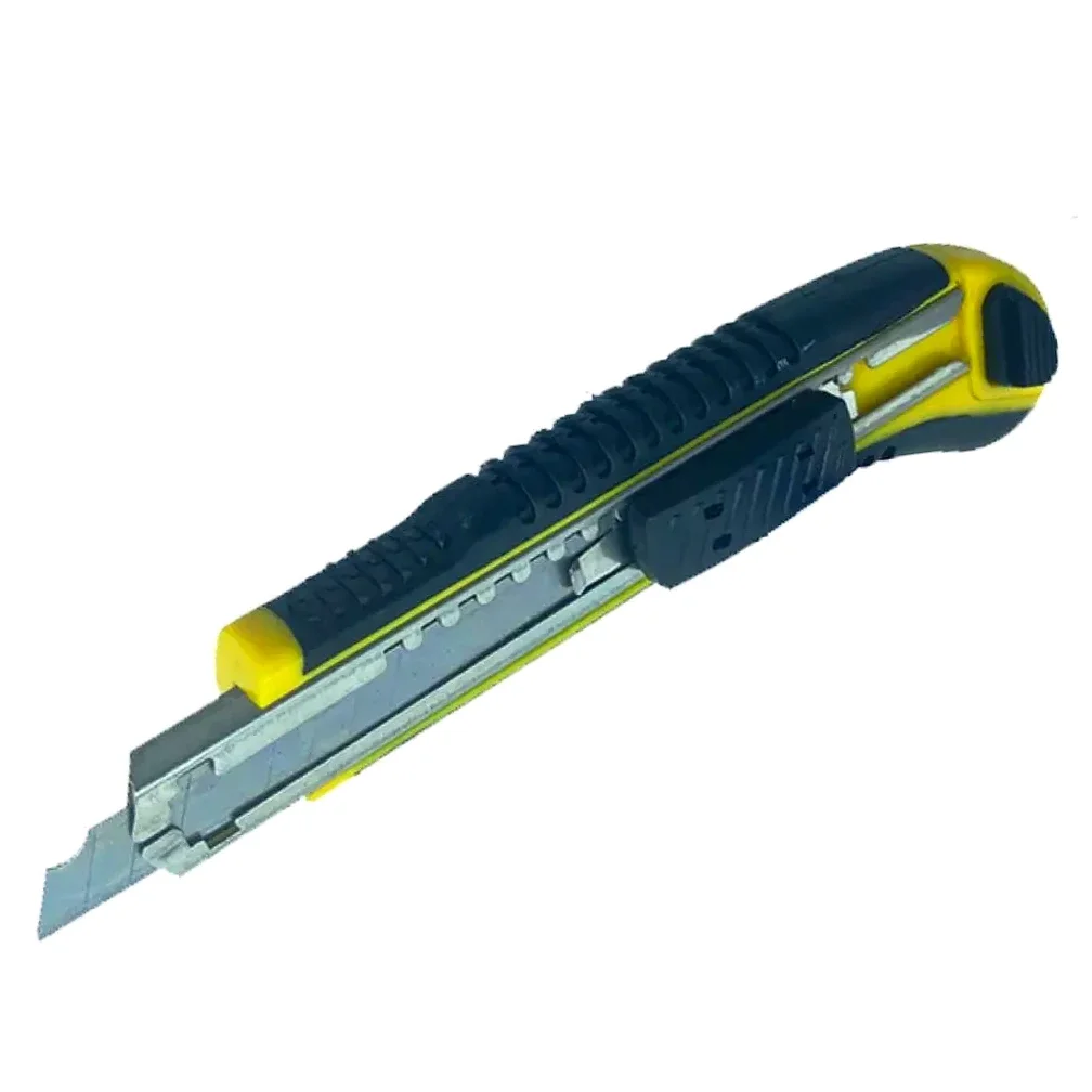 Utility Knife Heavy Duty Box Cutter, Retractable Portable Plastic 9mm Wide Snap Off Blades,Auto Lock Steel Sharp Cutting Tool