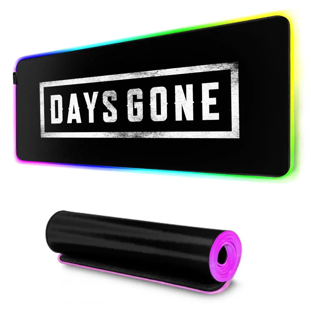 Days Gone Mouse Pad Gamer Rgb Desk Mat Back Light Led Mousepad Setup Gaming Accessories Deskmat Big Mousepad Backlight