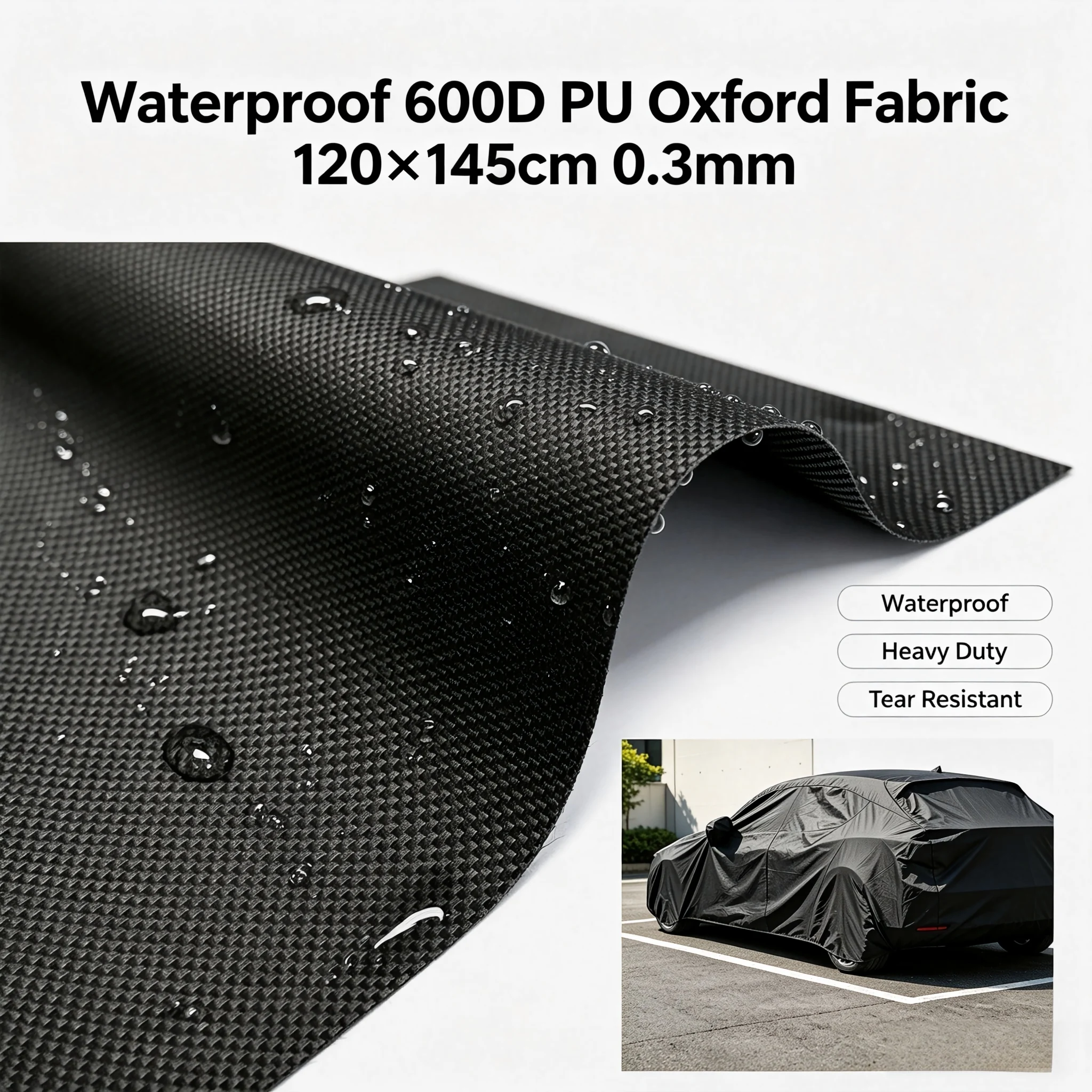 120X145cm 0.3mm 600D Pu Coated Oxford Fabric Engine Cover Waterproof Tear Resistant Textile For Car Shelter Tent Bag Diy Sewing